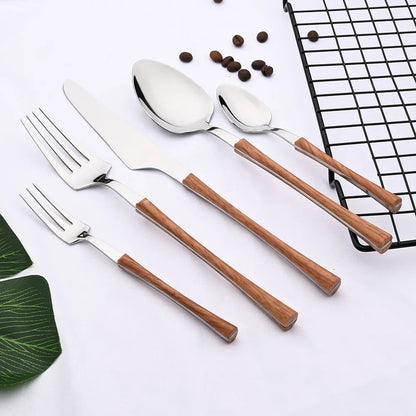 Skanto | RusticDining | Stainless Steel Cutlery with Wood Handle