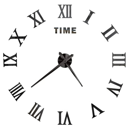 Big Wall Clock DIY 3D Self Adhesive Mirrored Acrylic Wall Clock For Kitchen Dining Room Living Room Creative Home Decor | Bowlift