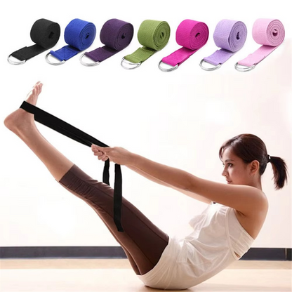 BowLift | Premium Cotton Yoga Strap with Adjustable D Ring Buckle for Stretching and Pilates
