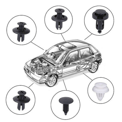 100pcs Auto Fastener Pin Rivet Bumper Car Clip Kit | Bowlift