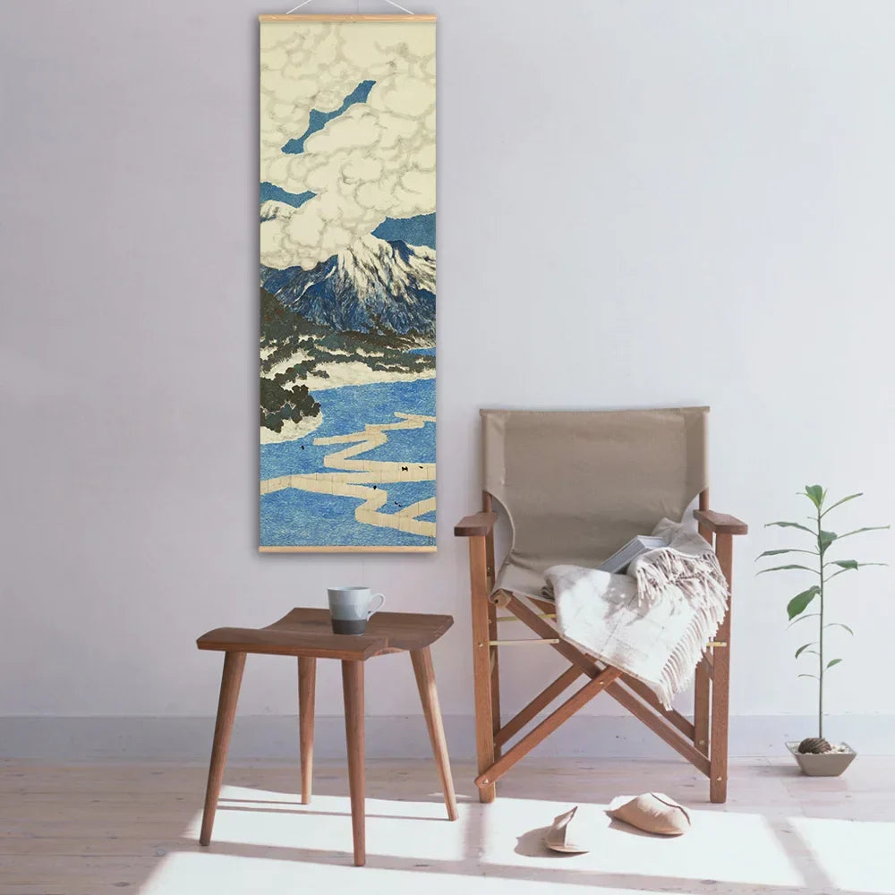 Skanto | Japanese Ou-Mi Ukiyoe Scroll Poster Landscape Wall Art Pictures Living Room Vintage Painting Country House Decor