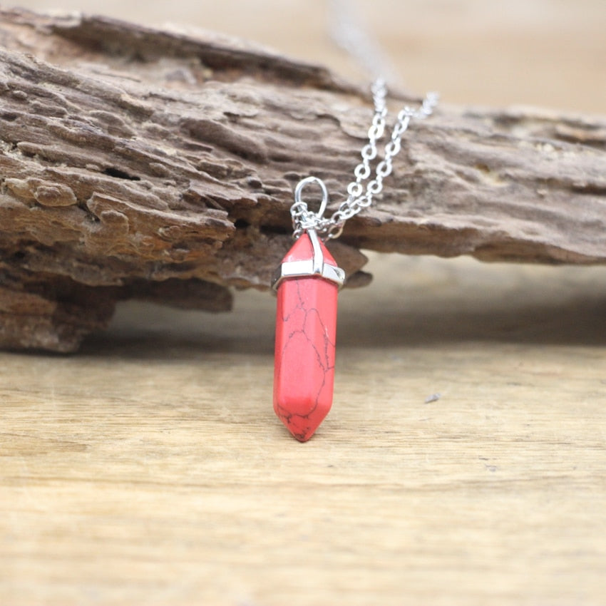 Skanto | Hexagon Natural Stone Chakra Necklace