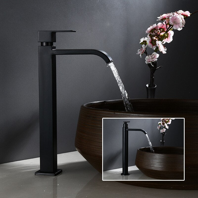 Skanto | Matte Black Cold Water Single Faucet for Sink Installation