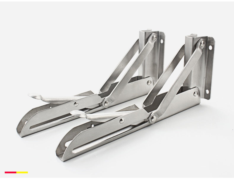 2-piece set of foldable shelf brackets, sturdy, made of stainless steel for tables, RVs, and space-saving