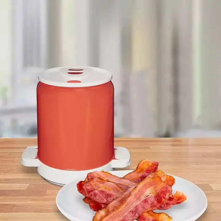 BowLift | Microwave Bacon Cooker | Grease-Draining Rack & Splatter Dome | BPA-Free Dishwasher Safe