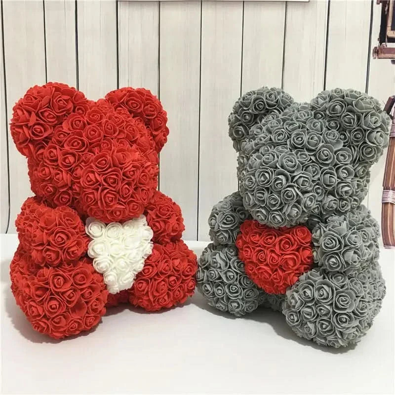 BowLift | Rose Teddy Bear with Handmade Foam Roses – 40cm