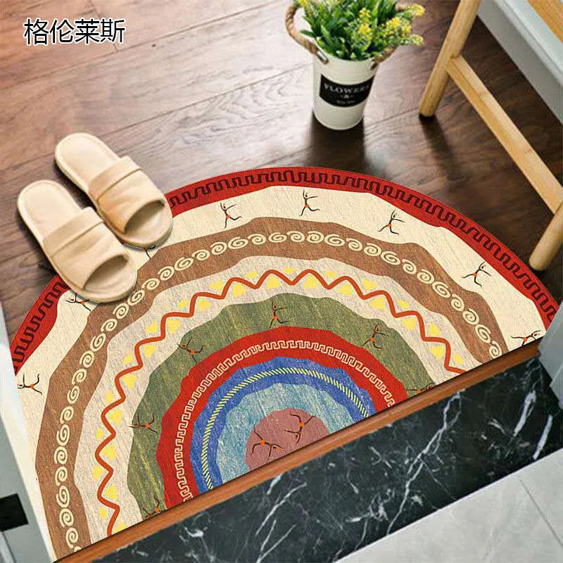 Bohemian Non-Slip Half-Moon Doormat