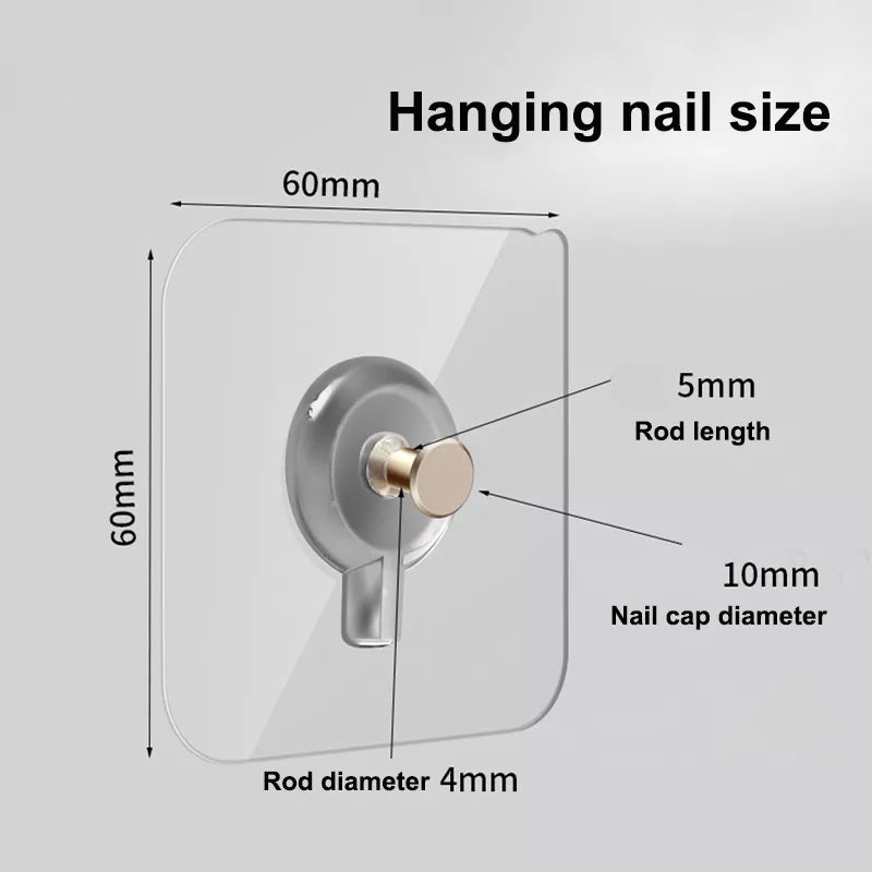 Skanto | Clear Adhesive Wall Hook for Pictures - Screw Hook with Wall Screw Adhesive Tape - Door and Wall Hook