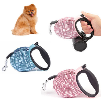 BowLift | Luxury Retractable Leash with Rhinestones for Small Dogs & Cats