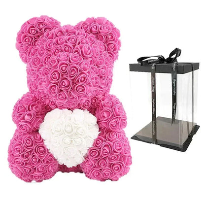 BowLift | Rose Teddy Bear with Handmade Foam Roses – 40cm