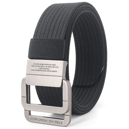 Kalsten | Unisex Canvas Belt – Double Metal Ring Buckle, Adjustable