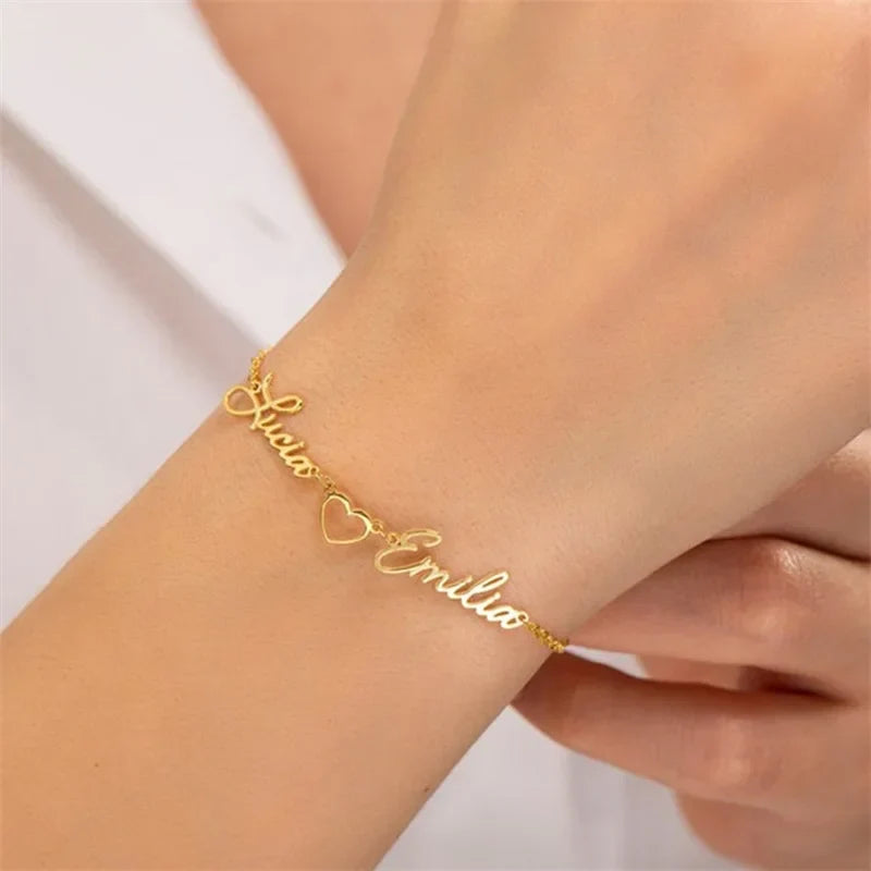 BowLift | Dual Name Heart Bracelet