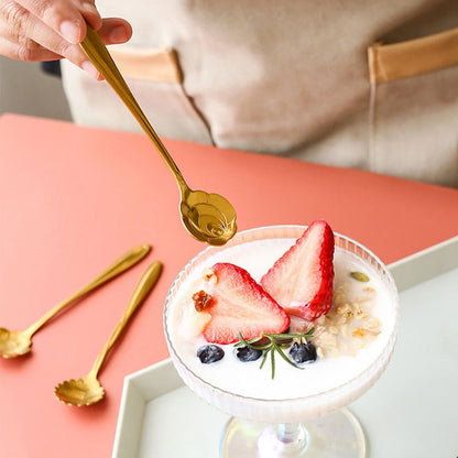 BowLift | 8-piece stainless steel teaspoon set with flower design
