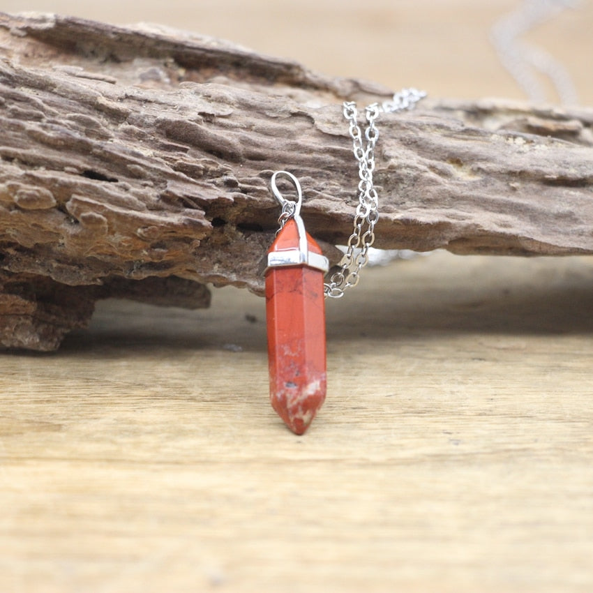 Skanto | Hexagon Natural Stone Chakra Necklace