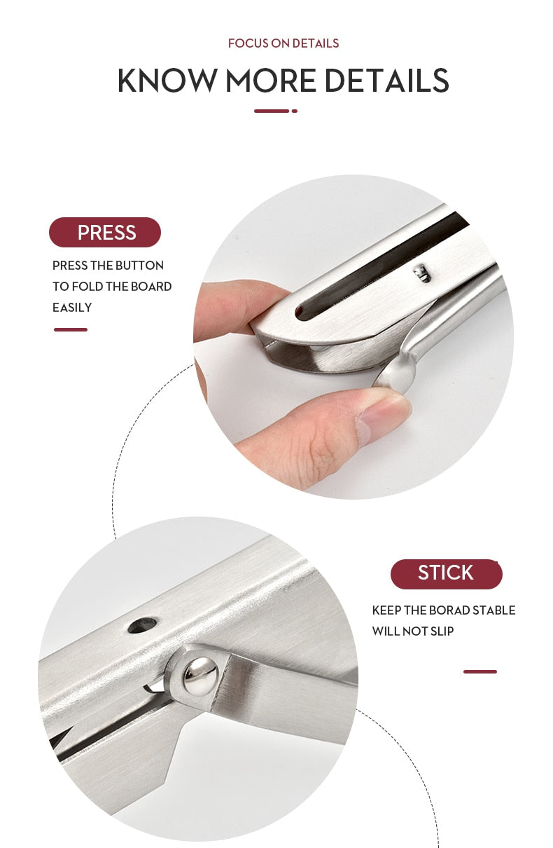 Skanto | 2-Piece Set Foldable Shelf Brackets, Heavy Duty, Stainless Steel for Tables, RVs, and Space Saving