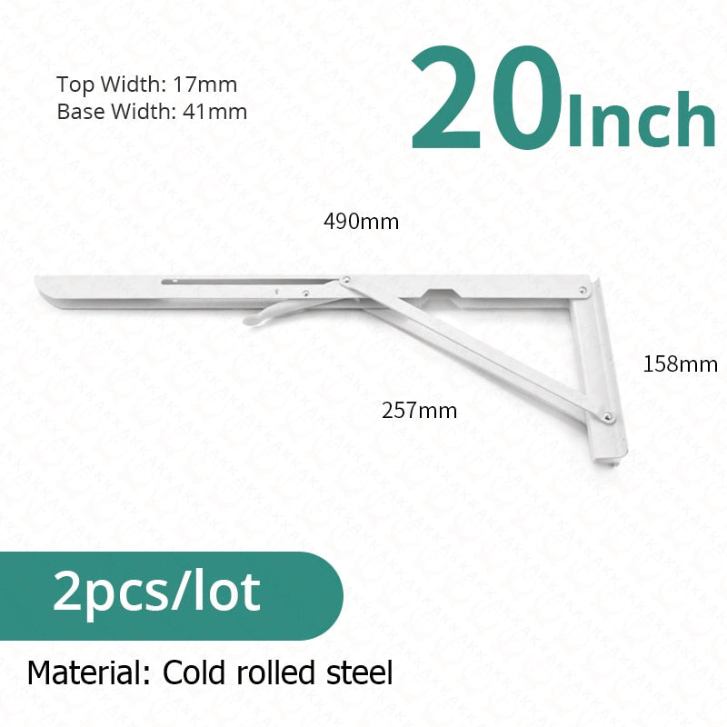 Skanto | 2-Piece Set Foldable Shelf Brackets, Heavy Duty, Stainless Steel for Tables, RVs, and Space Saving