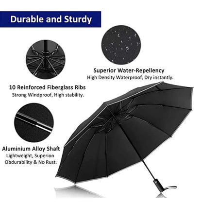Skanto | Stay Dry and Stylish with Our Inverted Umbrella – Windproof, Foldable, and Reflective!