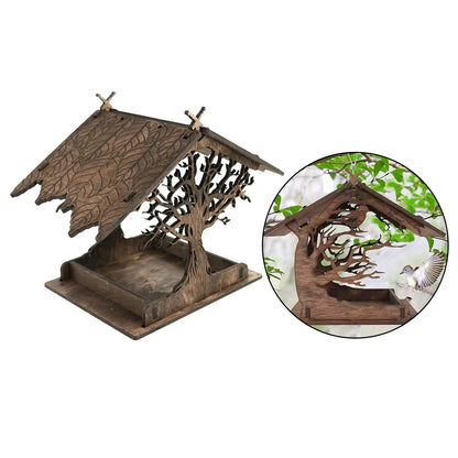 BowLift | Rustic Treehouse Wooden Bird Feeder