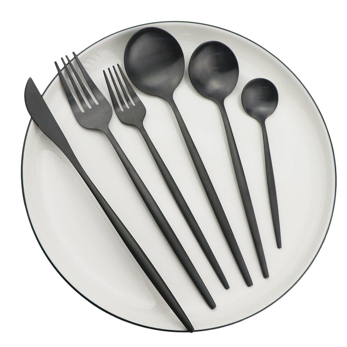Skanto | Minimalist 36-Piece Stainless Steel Cutlery Set: Elegance and Durability