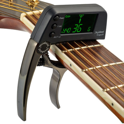 BowLift | Capo & Tuner "TuneGrip" – 2-in-1 Guitar accessory with LCD screen