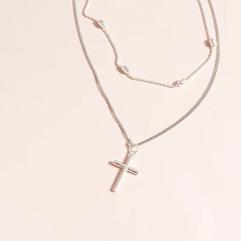 BowLift | Dainty Layered Choker and Cross Necklace