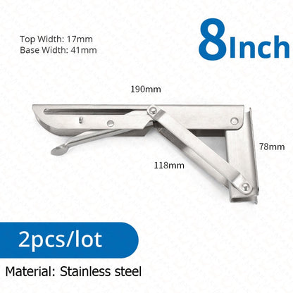 Skanto | 2-Piece Set Foldable Shelf Brackets, Heavy Duty, Stainless Steel for Tables, RVs, and Space Saving