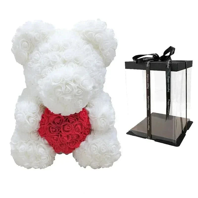 BowLift | Rose Teddy Bear with Handmade Foam Roses – 40cm