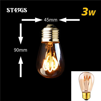 Skanto | Dimmable Vintage LED Bulb (3W, E27 Base) - Gold Spiral Filament for Chandeliers & Decorative Lighting