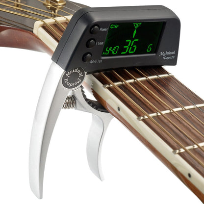 Capo & Tuner „TuneGrip“ – 2-in-1 Guitar Accessory with LCD Screen