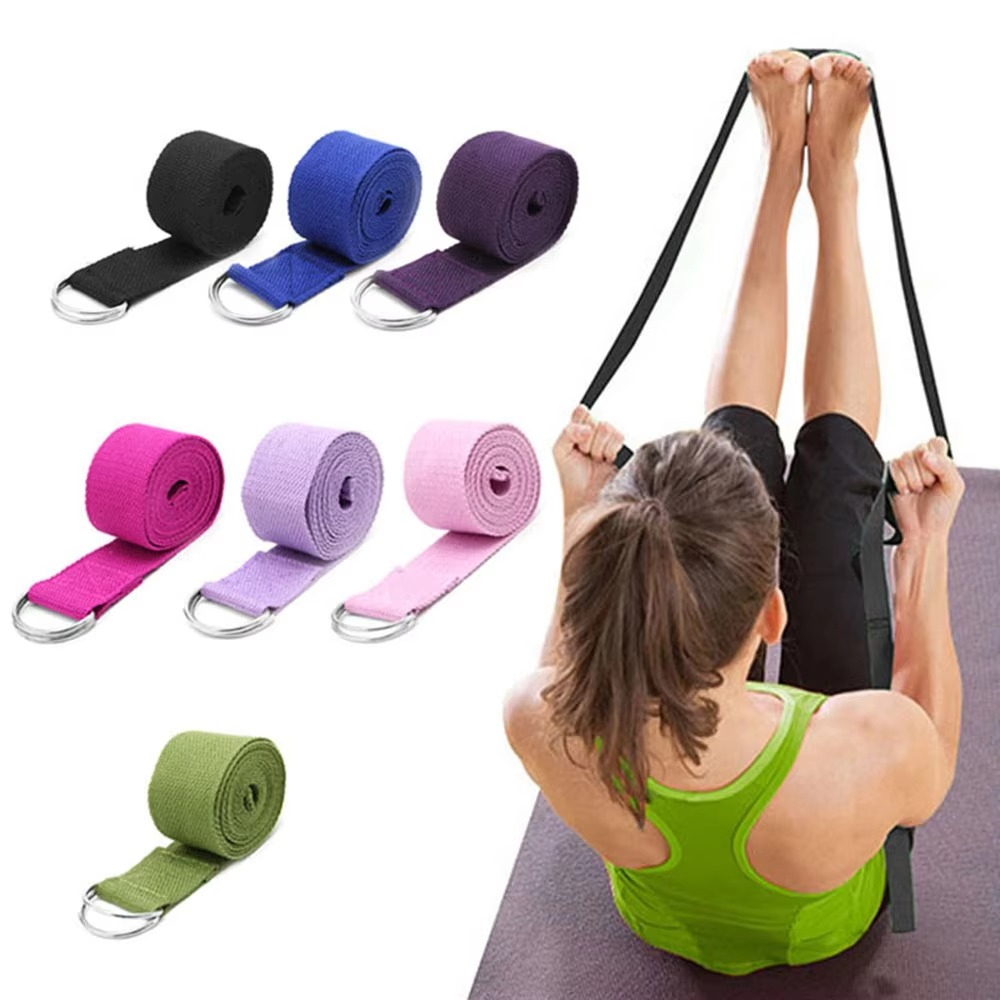 BowLift | Premium Cotton Yoga Strap with Adjustable D Ring Buckle for Stretching and Pilates