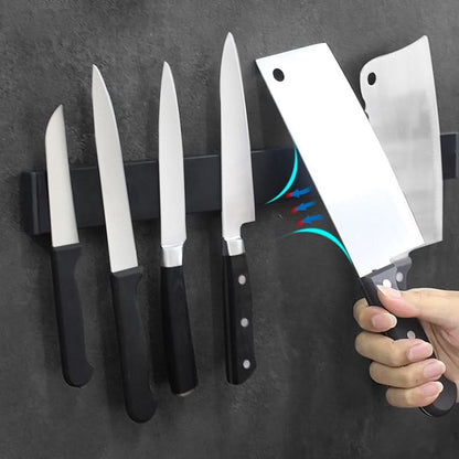 Skanto | Magnetic K Knife Holder – Wall-Mounted Black Steel Storage