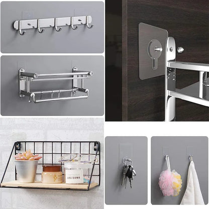 Skanto | Clear Adhesive Wall Hook for Pictures - Screw Hook with Wall Screw Adhesive Tape - Door and Wall Hook