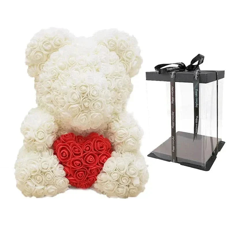 BowLift | Rose Teddy Bear with Handmade Foam Roses – 40cm