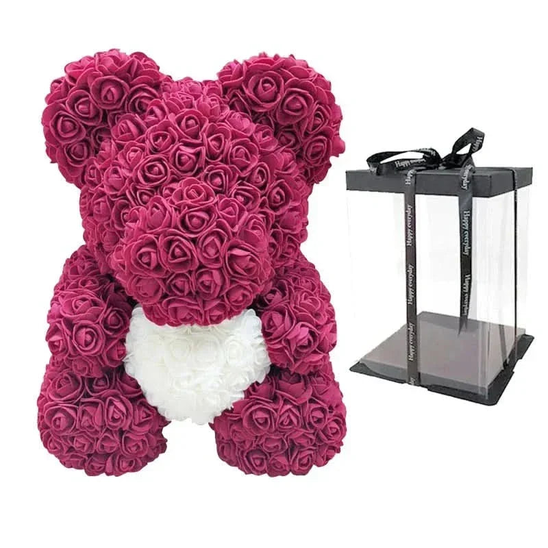 BowLift | Rose Teddy Bear with Handmade Foam Roses – 40cm