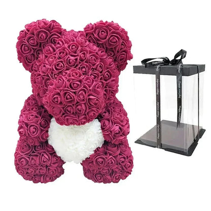 BowLift | Rose Teddy Bear with Handmade Foam Roses – 40cm