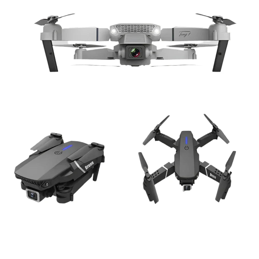 Skanto- E88 Pro Drone 4k HD Dual Camera RC VR 3D Long Battery Life Flight Path FPV Mini Drone