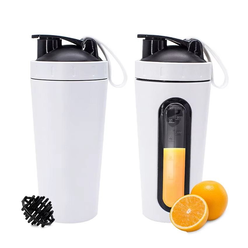 BowLift | Stainless Steel 24oz Sports Shaker Bottle with Measurement Scale for Gym and Outdoor Fitness