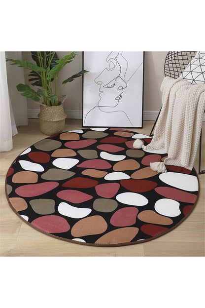 Soft, round rug with coral pattern