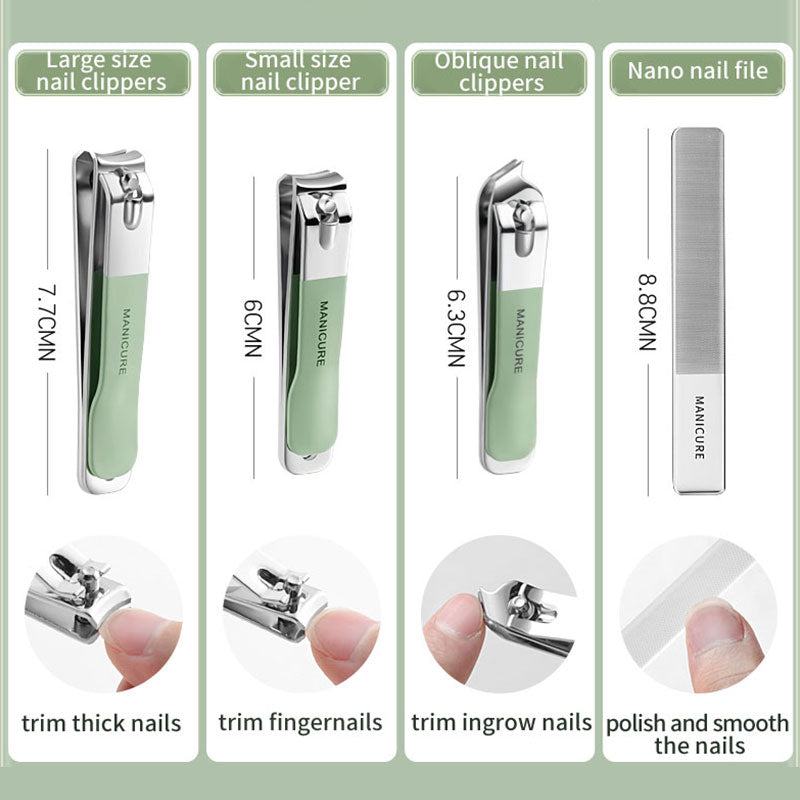 Skanto | Upgraded 18-Piece Professional Stainless Steel Nail Clipper Travel Set, Manicure and Pedicure Kit