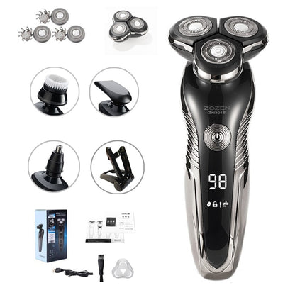 BowLift | Rechargeable Wet & Dry Electric Shaver for Men – Waterproof Grooming with LCD Display