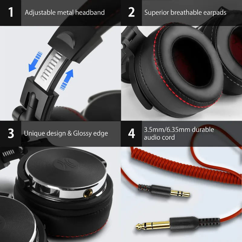 Oneodio Wired Studio Pro 50 & Pro 30 DJ Headphones with Mic - TWS Noise Cancelling HiFi Stereo Dynamic Headset