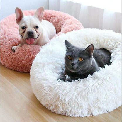 Brehn | Round Plush Calming Donut Dog Bed for Small to Large Dogs