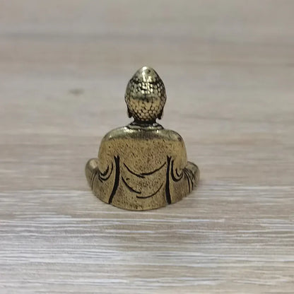 Skanto | 10 Piece Mini Brass Sitting Buddha Statue Figurine for Travel Buddhism Worship Home Office Desk Decoration