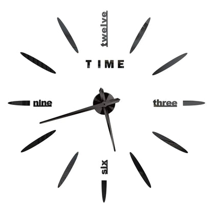 Big Wall Clock DIY 3D Self Adhesive Mirrored Acrylic Wall Clock For Kitchen Dining Room Living Room Creative Home Decor | Bowlift