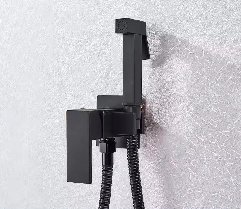 Skanto | Matte Black Bidet Shower Faucet Solid Brass, Hygienic Shower, Hot-Cold Mixer Tap, Muslim Toilet Faucet
