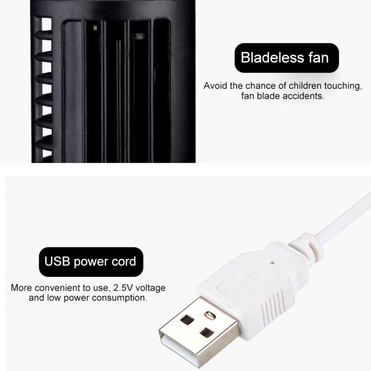Tower Type USB Electric Fan Leafless Air-conditioning Fan(Black) | Bowlift