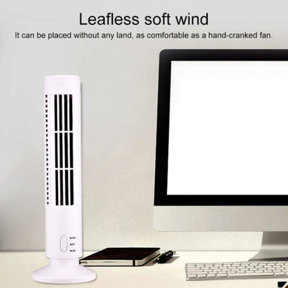 Tower Type USB Electric Fan Leafless Air-conditioning Fan(Black) | Bowlift