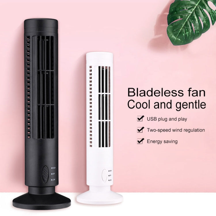Tower Type USB Electric Fan Leafless Air-conditioning Fan(Black) | Bowlift