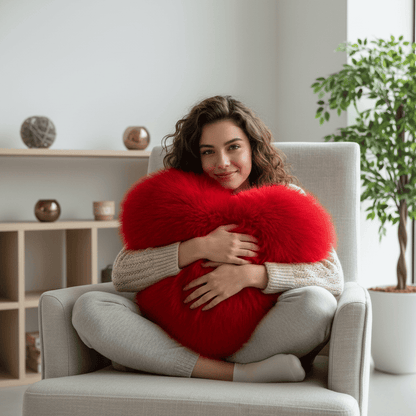 Skanto | Soft Heart-Shaped Decorative Pillow with Plush Texture