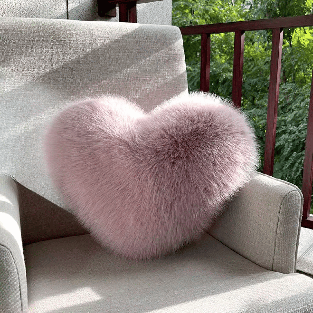Skanto | Soft Heart-Shaped Decorative Pillow with Plush Texture